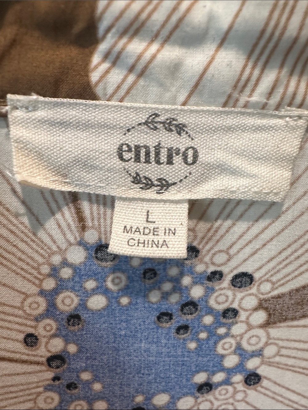 entro Brown Floral Mini Dress with White & Blue Blooms - Picture 3 of 5